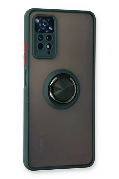 Xiaomi Redmi Note 11 Pro Kılıf Montreal Yüzüklü Silikon Kapak - Yeşil