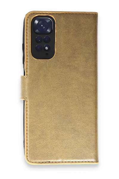 Xiaomi Redmi Note 11 Pro Kılıf Trend S Plus Kapaklı Kılıf - Gold