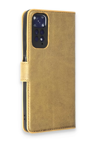Xiaomi Redmi Note 11 Pro Kılıf Trend S Plus Kapaklı Kılıf - Gold