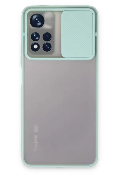 Xiaomi Redmi Note 11 Pro Plus 5G Kılıf Palm Buzlu Kamera Sürgülü Silikon - Turkuaz