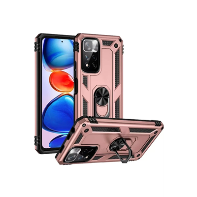 Xiaomi Redmi Note 11 Pro Plus 5G Kılıf Sofya Yüzüklü Silikon Kapak - Rose