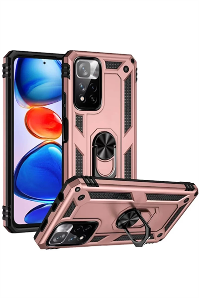 Xiaomi Redmi Note 11 Pro Plus 5G Kılıf Sofya Yüzüklü Silikon Kapak - Rose