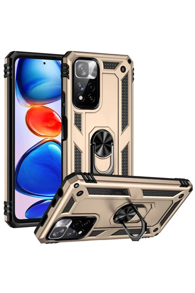 Xiaomi Redmi Note 11 Pro Plus 5G Kılıf Sofya Yüzüklü Silikon Kapak - Gold