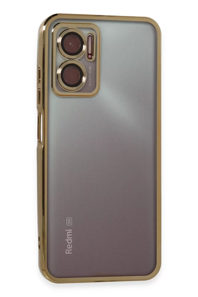 Xiaomi Redmi Note 11E Kılıf Lensli Silikon - Gold