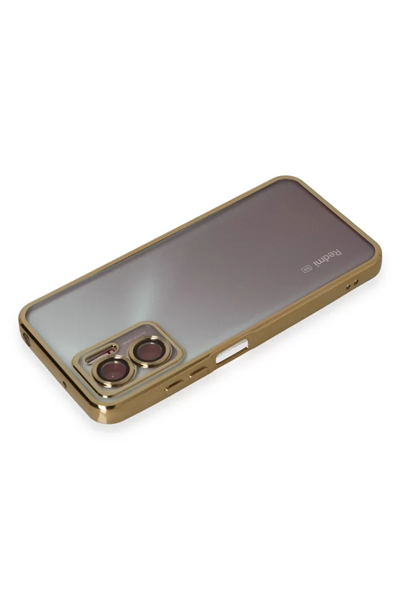 Xiaomi Redmi Note 11E Kılıf Lensli Silikon - Gold