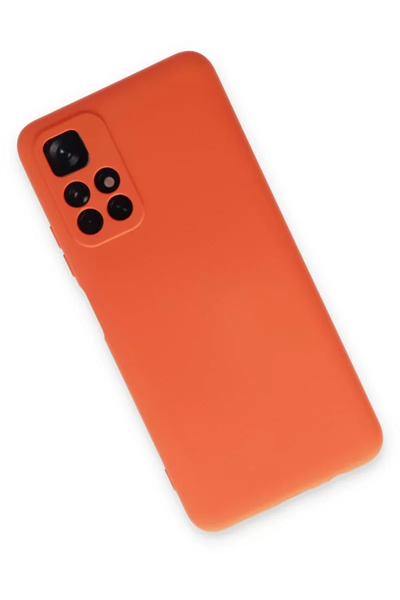 Xiaomi Redmi Note 11T Kılıf Nano içi Kadife Silikon - Turuncu