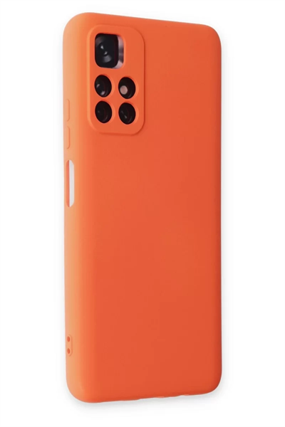 Xiaomi Redmi Note 11T Kılıf Nano içi Kadife Silikon - Turuncu