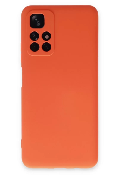 Xiaomi Redmi Note 11T Kılıf Nano içi Kadife Silikon - Turuncu