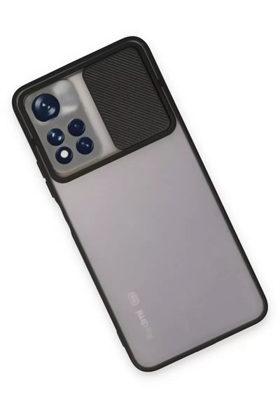 Xiaomi Redmi Note 11T Kılıf Palm Buzlu Kamera Sürgülü Silikon - Siyah