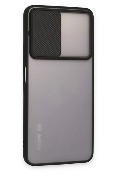 Xiaomi Redmi Note 11T Kılıf Palm Buzlu Kamera Sürgülü Silikon - Siyah