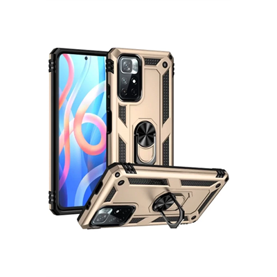Xiaomi Redmi Note 11T Kılıf Sofya Yüzüklü Silikon Kapak - Gold