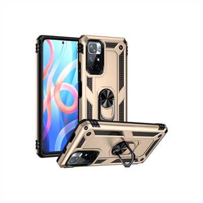 Xiaomi Redmi Note 11T Kılıf Sofya Yüzüklü Silikon Kapak - Gold