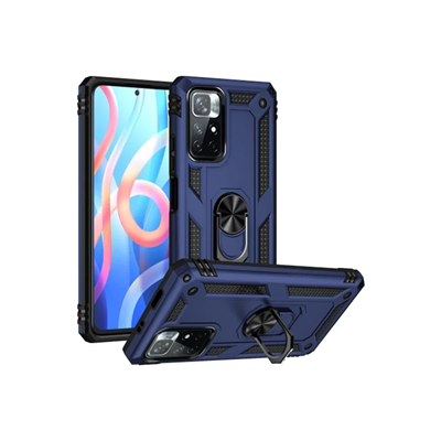 Xiaomi Redmi Note 11T Kılıf Sofya Yüzüklü Silikon Kapak - Lacivert