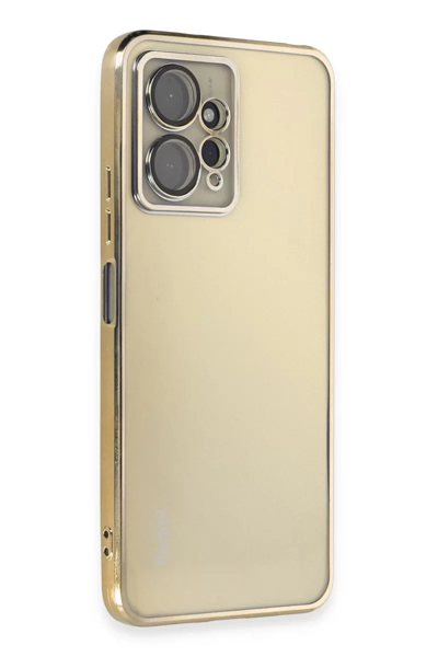 Xiaomi Redmi Note 12 4G Kılıf Lensli Silikon - Gold