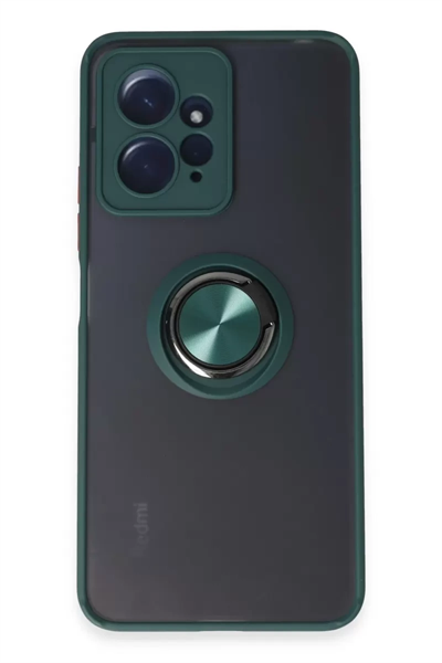Xiaomi Redmi Note 12 4G Kılıf Montreal Yüzüklü Silikon Kapak - Yeşil
