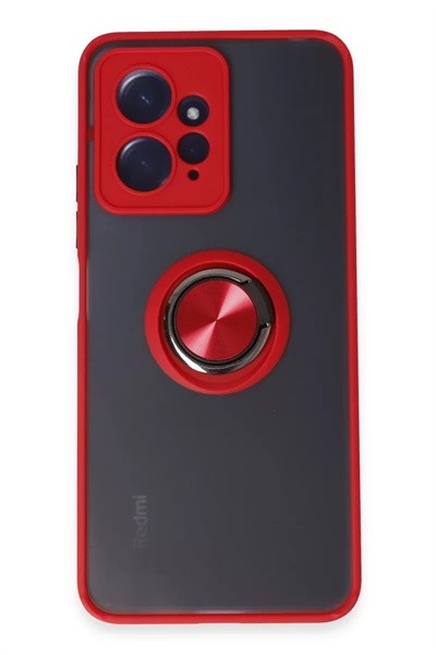 Xiaomi Redmi Note 12 4G Kılıf Montreal Yüzüklü Silikon Kapak - Kırmızı