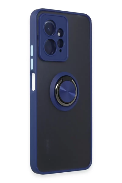 Xiaomi Redmi Note 12 4G Kılıf Montreal Yüzüklü Silikon Kapak - Lacivert