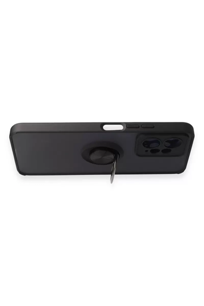 Xiaomi Redmi Note 12 4G Kılıf Montreal Yüzüklü Silikon Kapak - Siyah