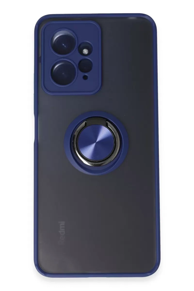 Xiaomi Redmi Note 12 4G Kılıf Montreal Yüzüklü Silikon Kapak - Lacivert