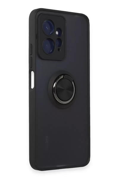 Xiaomi Redmi Note 12 4G Kılıf Montreal Yüzüklü Silikon Kapak - Siyah