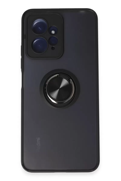 Xiaomi Redmi Note 12 4G Kılıf Montreal Yüzüklü Silikon Kapak - Siyah