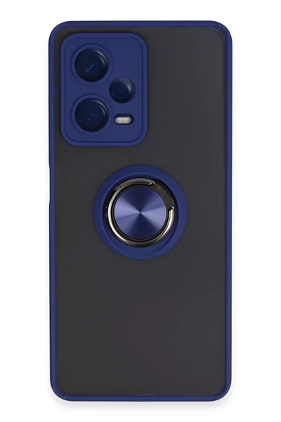 Xiaomi Redmi Note 12 5G Kılıf Montreal Yüzüklü Silikon Kapak - Lacivert