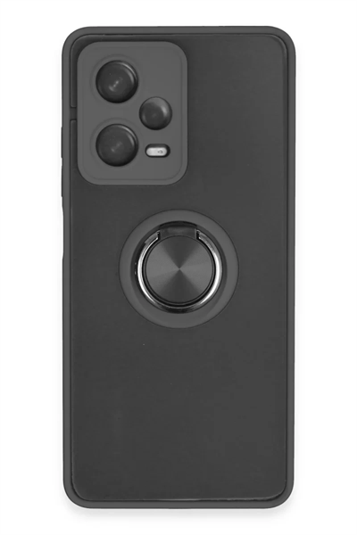 Xiaomi Redmi Note 12 5G Kılıf Montreal Yüzüklü Silikon Kapak - Siyah