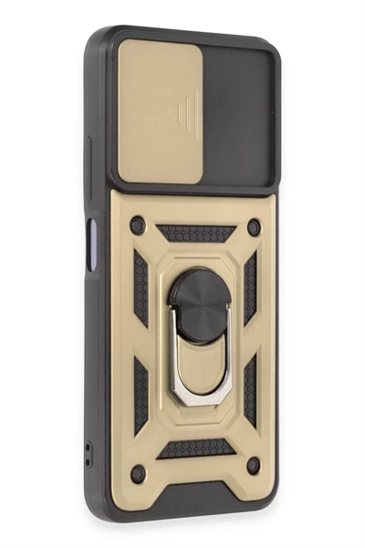 Xiaomi Redmi Note 12 5G Kılıf Pars Lens Yüzüklü Silikon - Gold