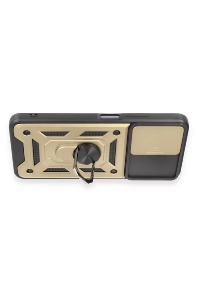 Xiaomi Redmi Note 12 5G Kılıf Pars Lens Yüzüklü Silikon - Gold