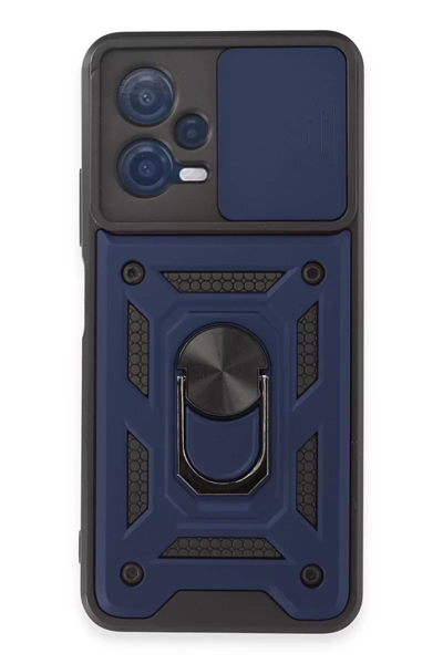 Xiaomi Redmi Note 12 5G Kılıf Pars Lens Yüzüklü Silikon - Lacivert