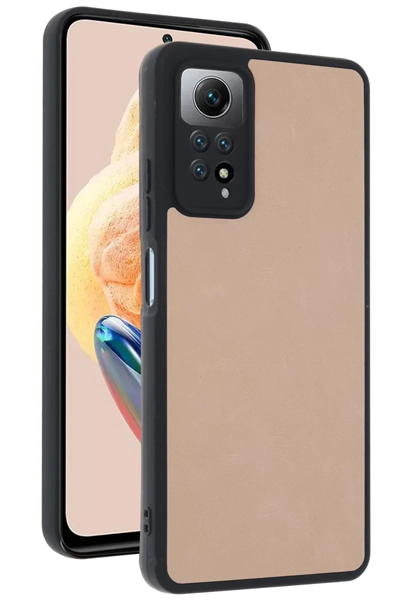 Xiaomi Redmi Note 12 Pro 4G Kılıf Aras Deri Kapak - Pudra