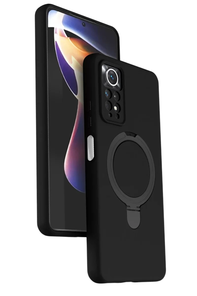 Xiaomi Redmi Note 12 Pro 4G Regal Magsafe Standlı Kapak - Siyah
