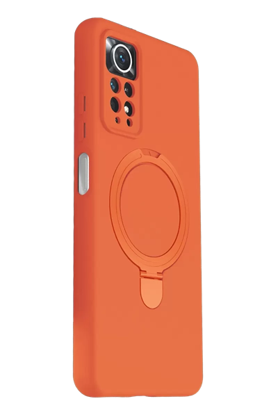 Xiaomi Redmi Note 12 Pro 4G Regal Magsafe Standlı Kapak - Turuncu