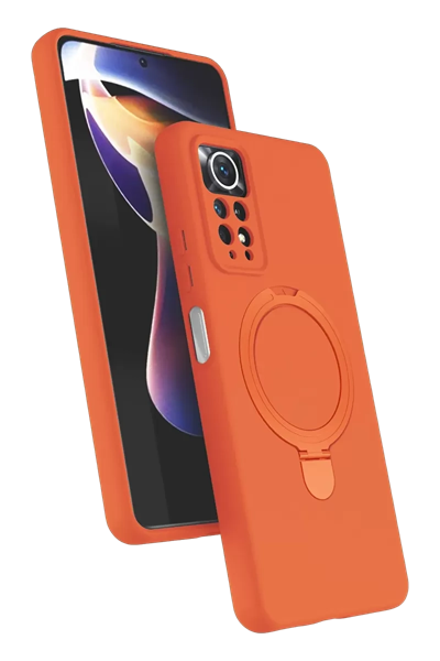 Xiaomi Redmi Note 12 Pro 4G Regal Magsafe Standlı Kapak - Turuncu
