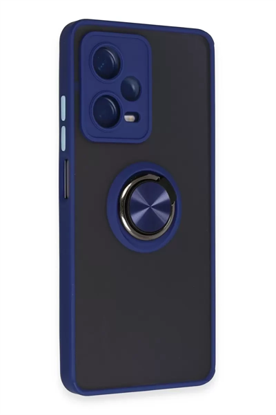 Xiaomi Redmi Note 12 Pro 5G Kılıf Montreal Yüzüklü Silikon Kapak - Lacivert