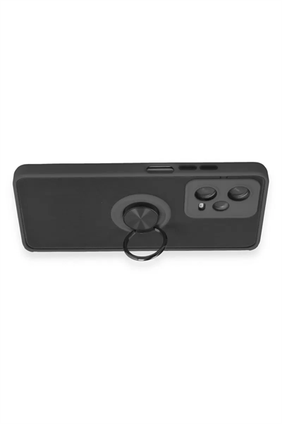 Xiaomi Redmi Note 12 Pro 5G Kılıf Montreal Yüzüklü Silikon Kapak - Siyah