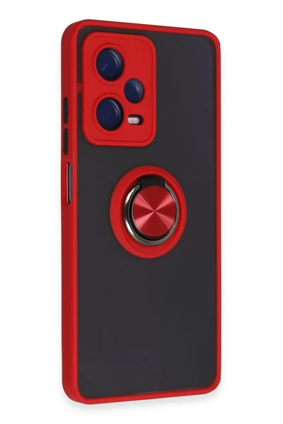 Xiaomi Redmi Note 12 Pro 5G Kılıf Montreal Yüzüklü Silikon Kapak - Kırmızı