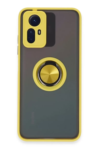 Xiaomi Redmi Note 12S Kılıf Montreal Yüzüklü Silikon Kapak - Sarı