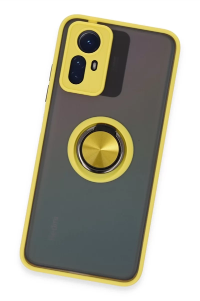 Xiaomi Redmi Note 12S Kılıf Montreal Yüzüklü Silikon Kapak - Sarı
