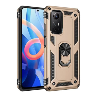 Xiaomi Redmi Note 12S Kılıf Sofya Yüzüklü Silikon Kapak - Gold