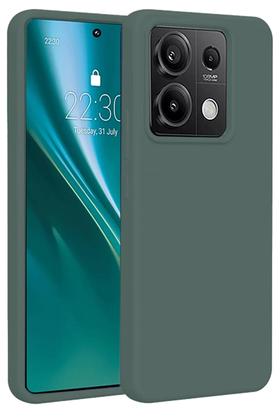 Xiaomi Redmi Note 13 4G Kılıf First Silikon - Koyu Yeşil