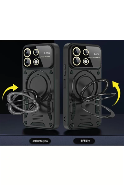 Xiaomi Redmi Note 13 4G Kılıf Joy Lens Standlı Kapak - Lacivert