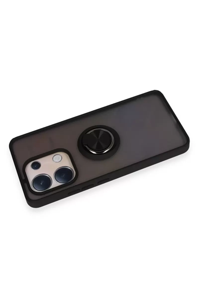 Xiaomi Redmi Note 13 4G Kılıf Montreal Yüzüklü Silikon Kapak - Siyah