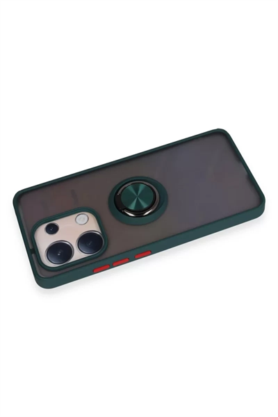 Xiaomi Redmi Note 13 4G Kılıf Montreal Yüzüklü Silikon Kapak - Yeşil