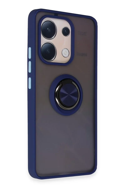 Xiaomi Redmi Note 13 4G Kılıf Montreal Yüzüklü Silikon Kapak - Lacivert
