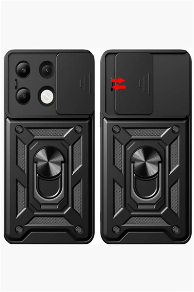 Xiaomi Redmi Note 13 4G Kılıf Pars Lens Yüzüklü Silikon - Yeşil