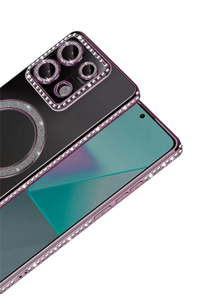 Xiaomi Redmi Note 13 Pro 4G Joke Simli Magneticsafe Kılıf - Pembe