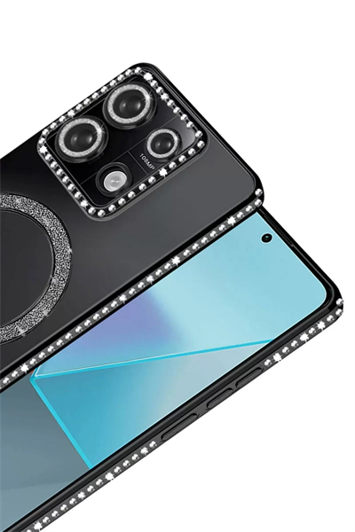 Xiaomi Redmi Note 13 Pro 4G Joke Simli Magneticsafe Kılıf - Siyah