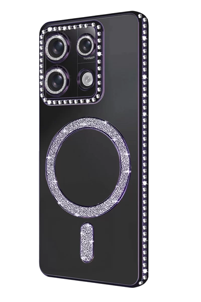 Xiaomi Redmi Note 13 Pro 4G Joke Simli Magneticsafe Kılıf - Derin Mor