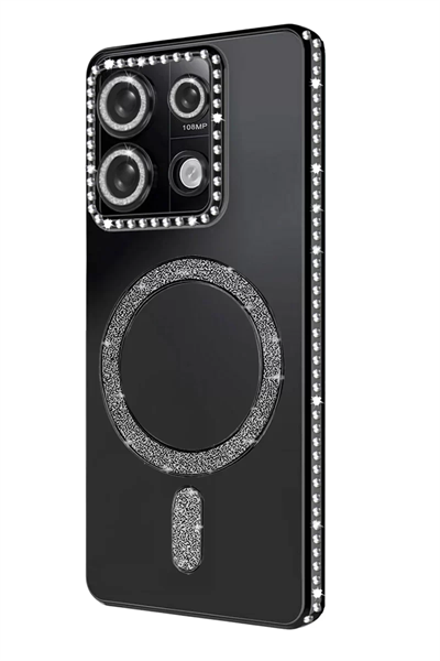 Xiaomi Redmi Note 13 Pro 4G Joke Simli Magneticsafe Kılıf - Siyah